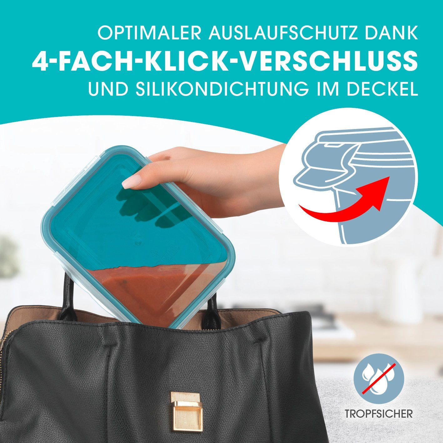 GOURMETmaxx Frischhaltedose Lunchbox Vorratsdose Set, 14-tlg), und erwärmen einfrieren, klick-it, (7er aufbewahren