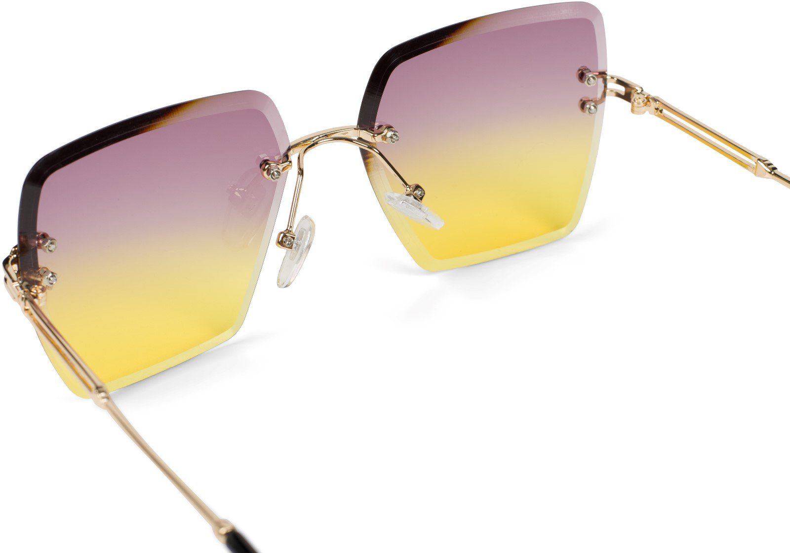 styleBREAKER Sonnenbrille Rahmenlose Rechteckige Sonnenbrille mit Diamant Schliff (1-St)