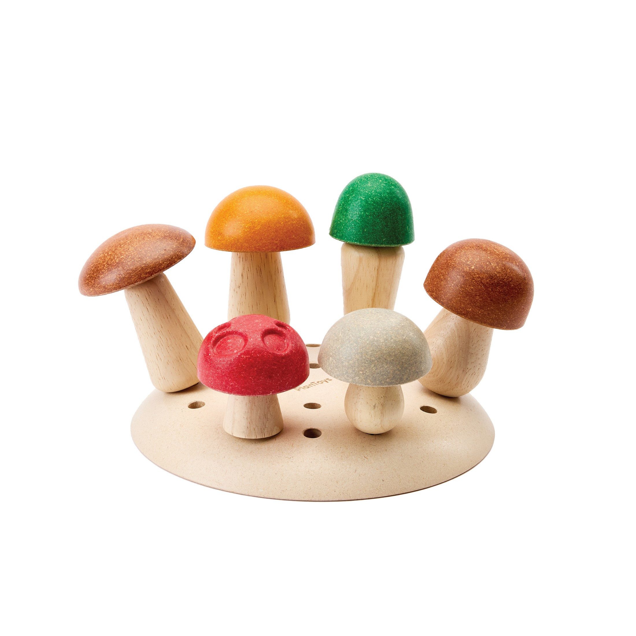 Plantoys Lernspielzeug PlanToys- Spiel & Pflück Pilze 18,8x7,5x18,8 cm - 3y+ (7-St)