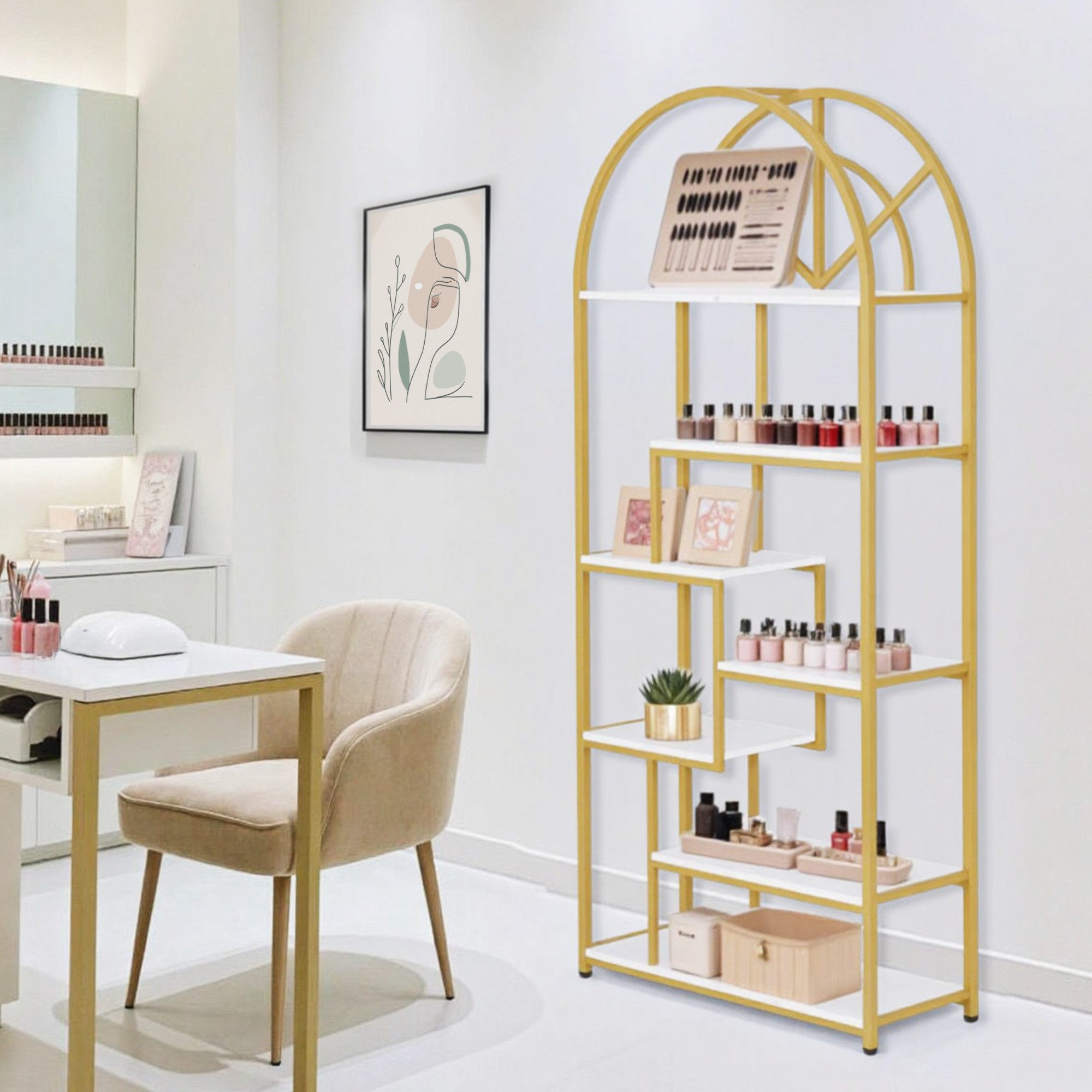 Barberpub Bücherregal BarberPub Bücherregal, Standregal mit 7 Ebenen, Büror günstig online kaufen