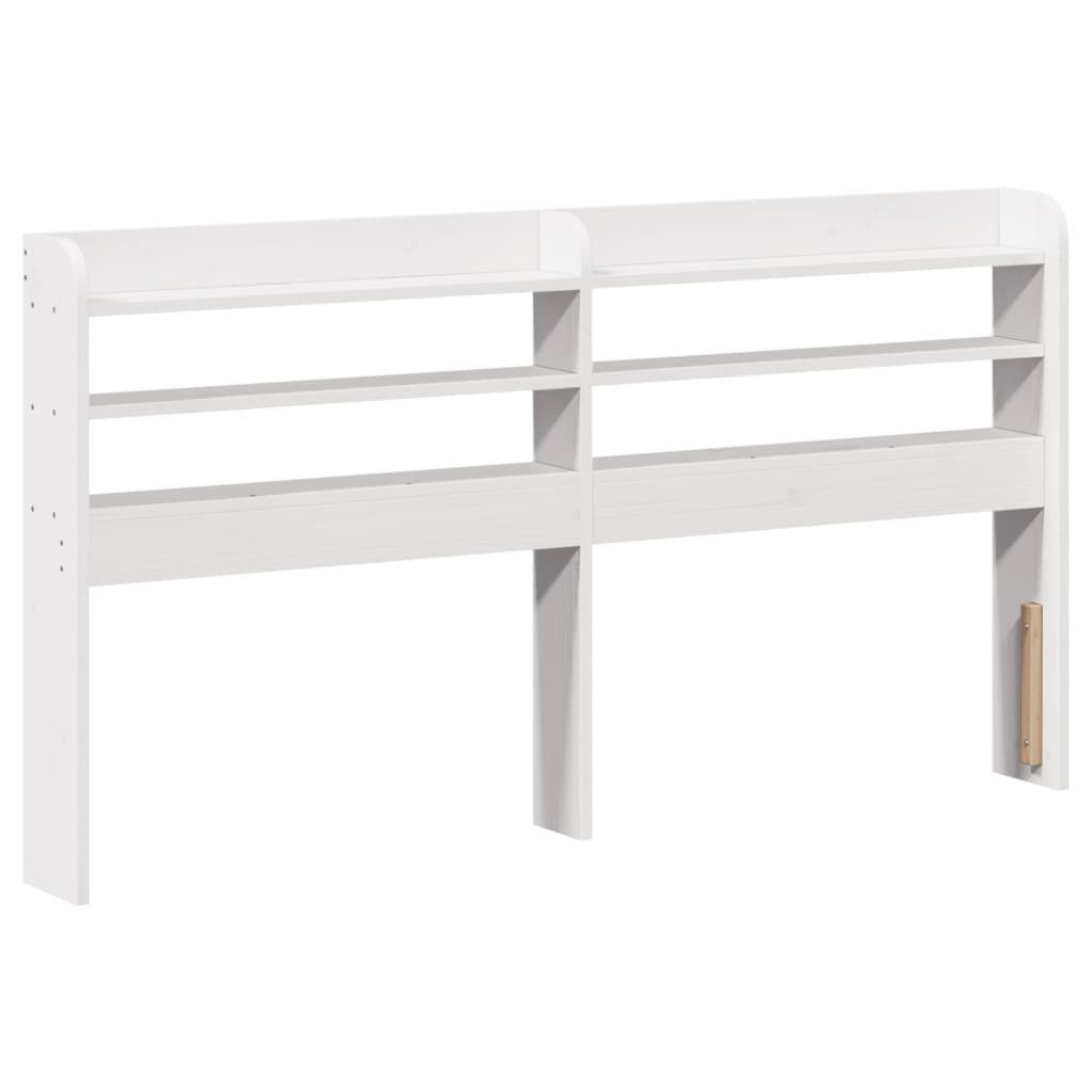 vidaXL Bett Kopfteil mit Ablagen Weiß 135 cm Massivholz Kiefer (1-tlg)
