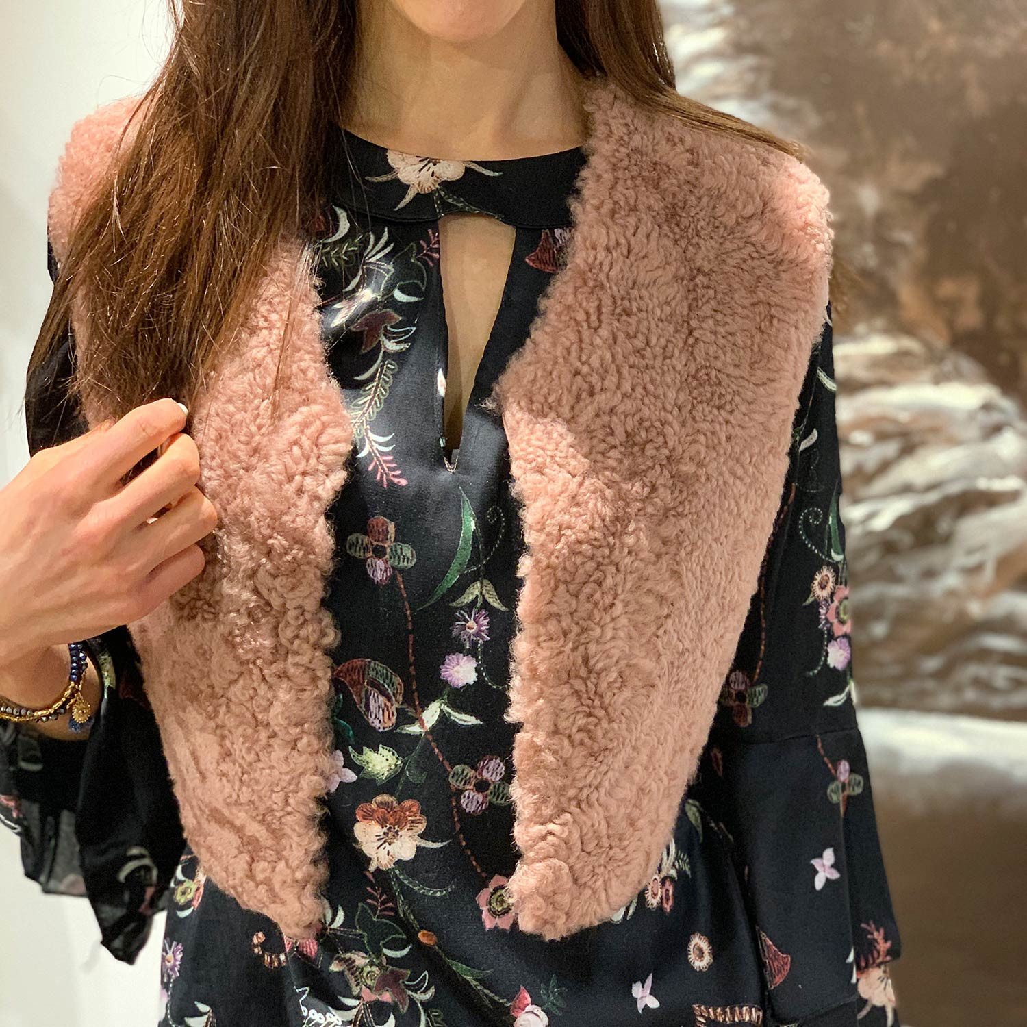 von hohenstein Fellweste Fell-Weste Ellen, rosa 36