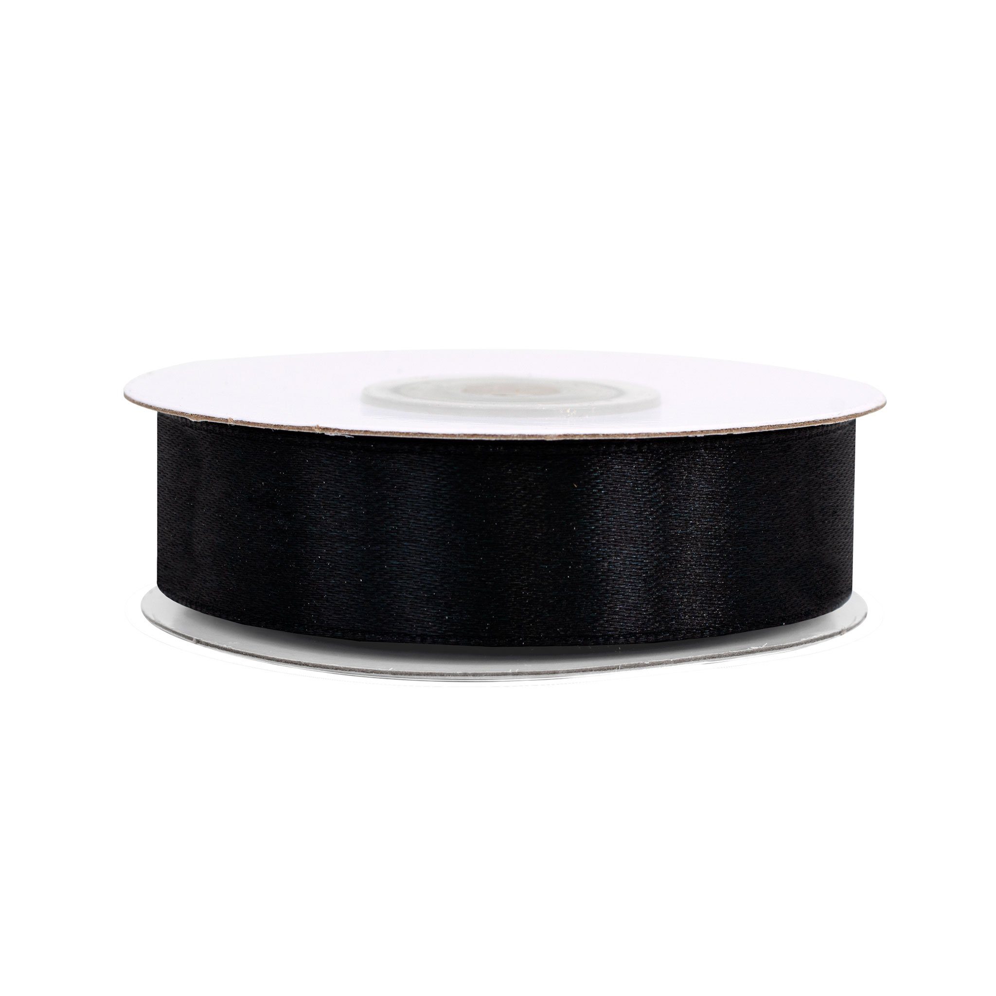 Creativery Satinband, Satinband 18mm x 25m Rolle Schwarz