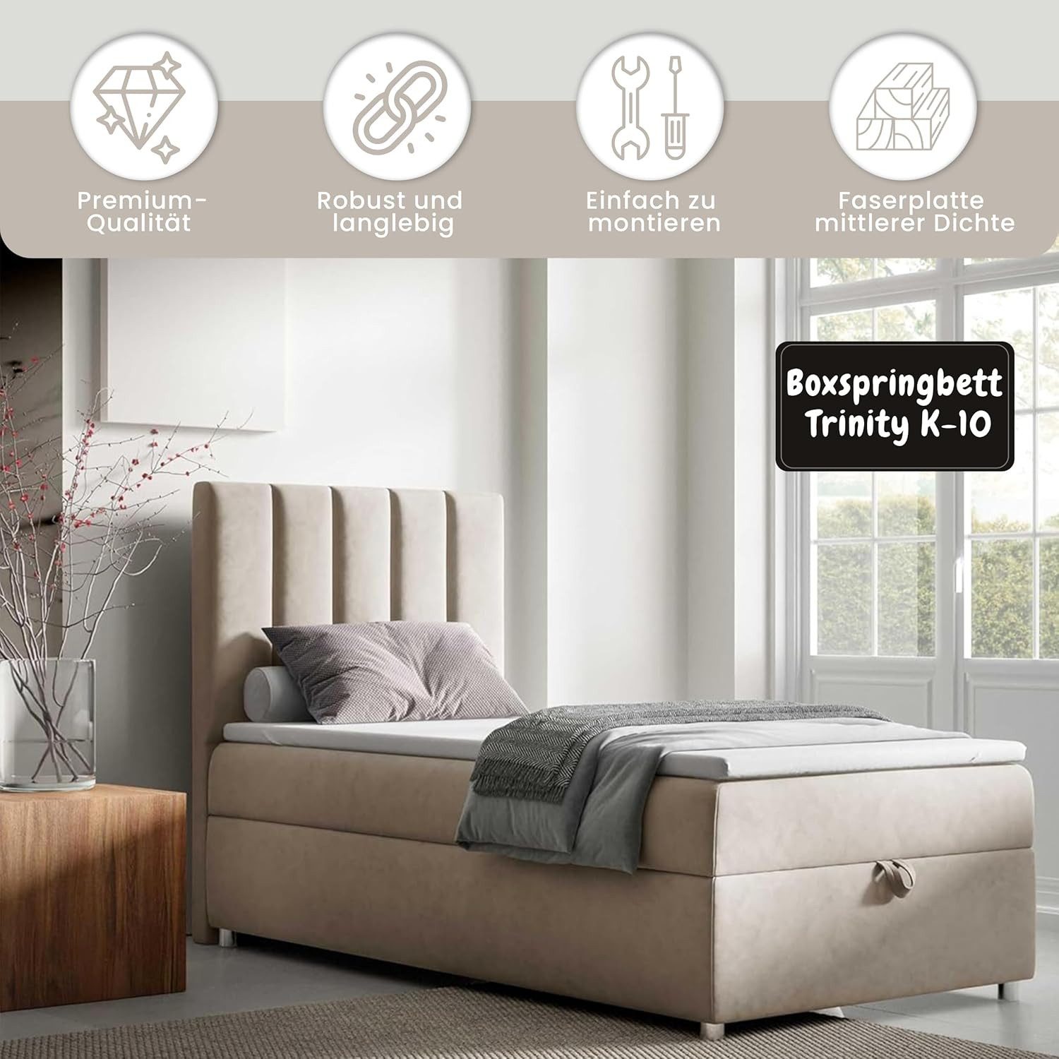 Best for Home Boxspringbett Trinity K-10 Boxspringbett mit Bettkasten & Bon günstig online kaufen