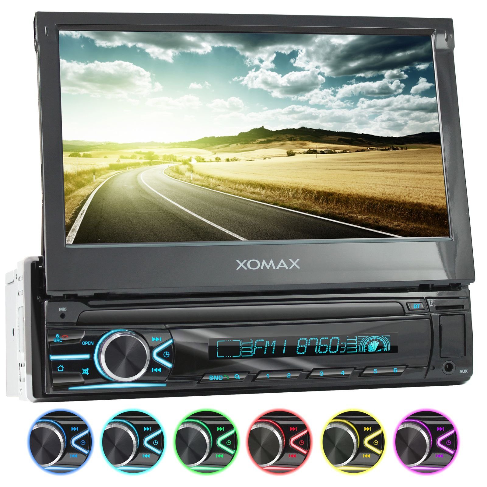 XOMAX XM-V746 Autoradio mit 7 Zoll Bildschirm, Bluetooth, USB, SD, 1 DIN Autoradio