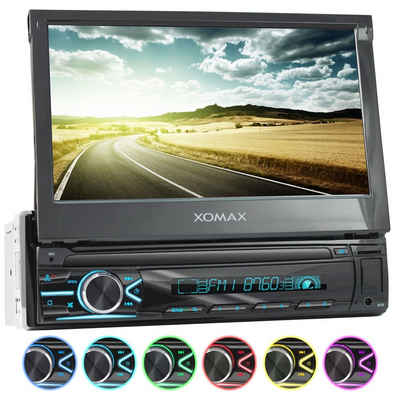 XOMAX »XOMAX XM-V746 Autoradio mit 7 Zoll Touchscreen Bildschirm (ausfahrbar), Bluetooth, USB, SD, AUX, 1 DIN« Autoradio