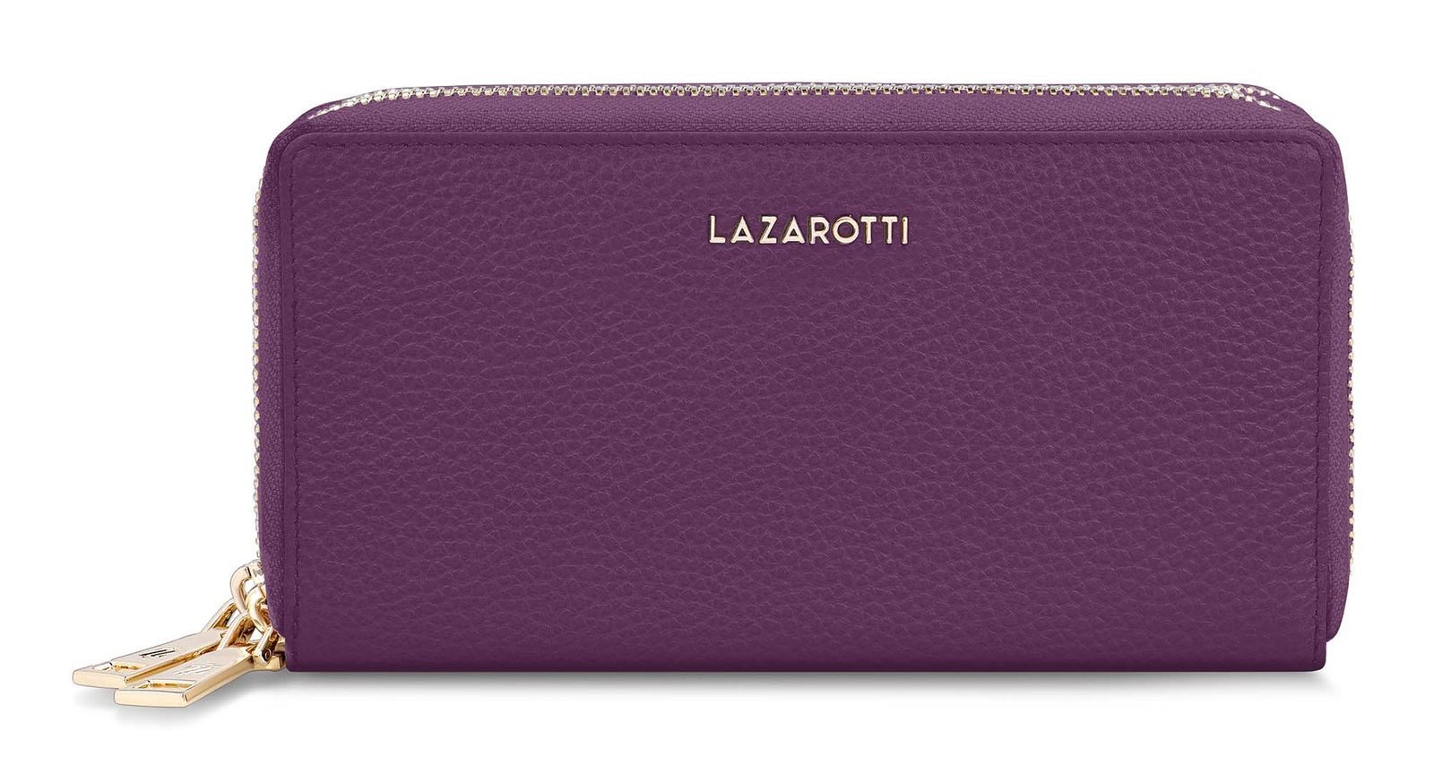 Lazarotti Geldbörse Double Zip Around Wallet, aus echtem Leder mit RFID-Blocker Schutz
