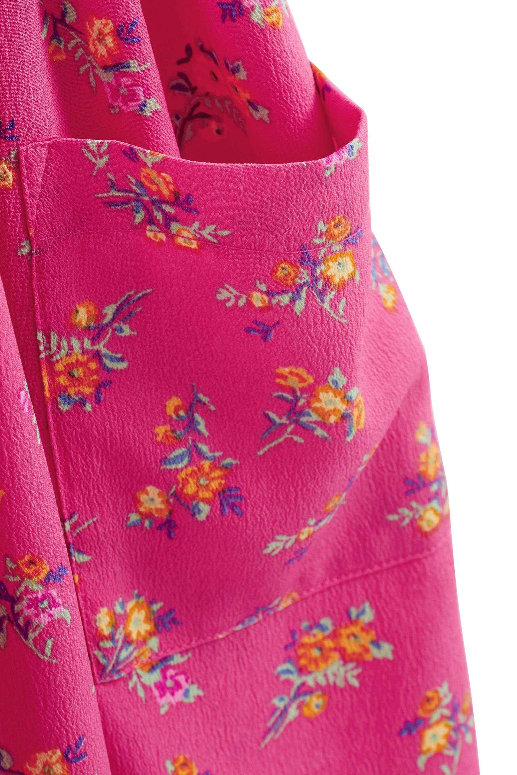 Ditsy Pink mit Next Trägerkleid (1-tlg) Schulterfreies Print Kleid