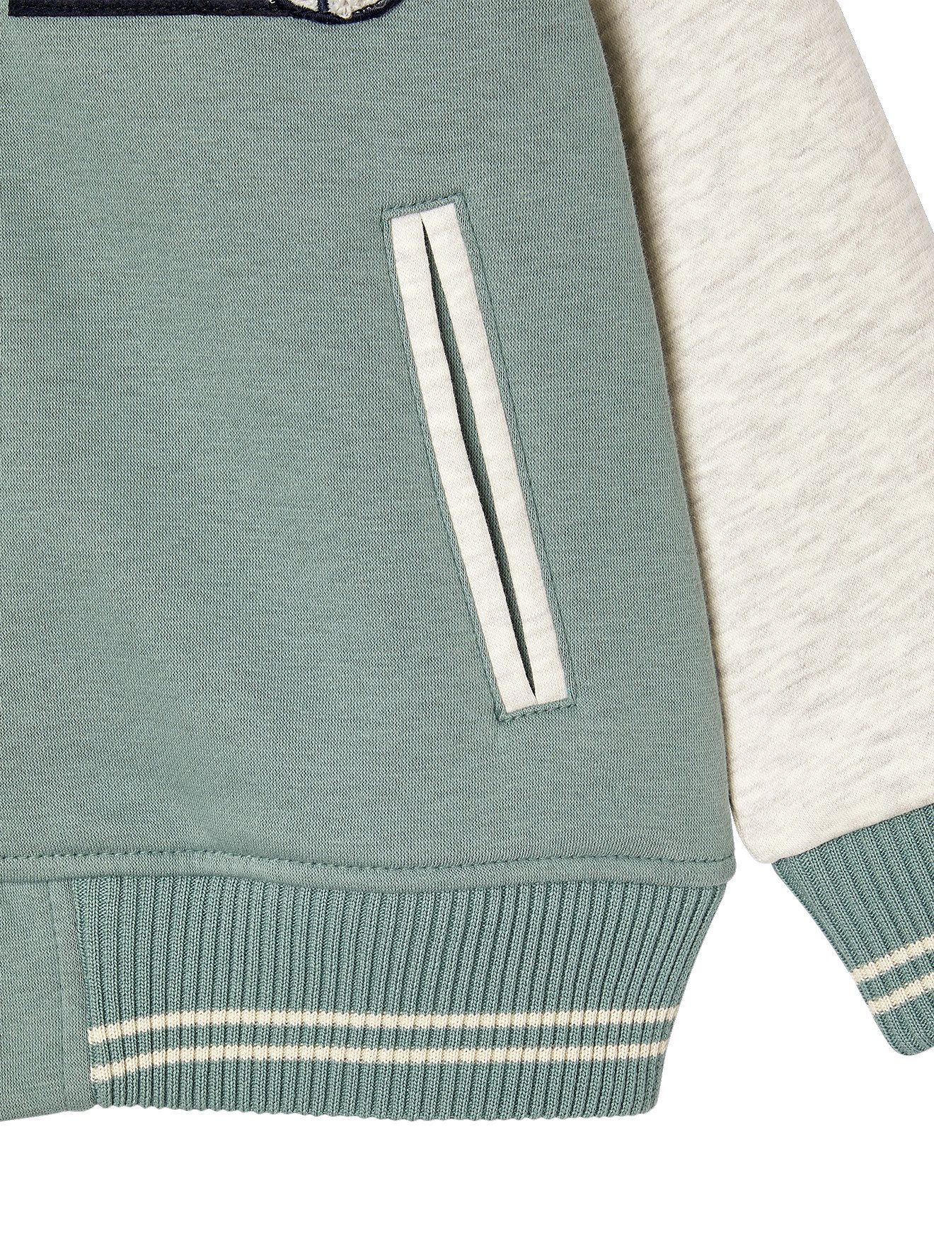 vertbaudet Fleecepullover College-Sweatjacke mit Aufnäher Jungen