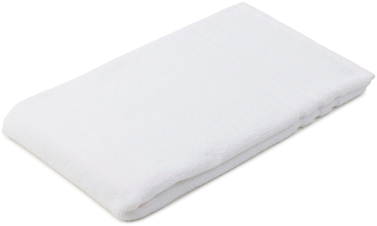 Gözze Badematte Monaco 0,8, Höhe 5 mm, beidseitig nutzbar, fußbodenheizungsgeeignet, Baumwolle, rechteckig, Badteppich, Frottier-Qualität, Uni Farben, mit Bordüre