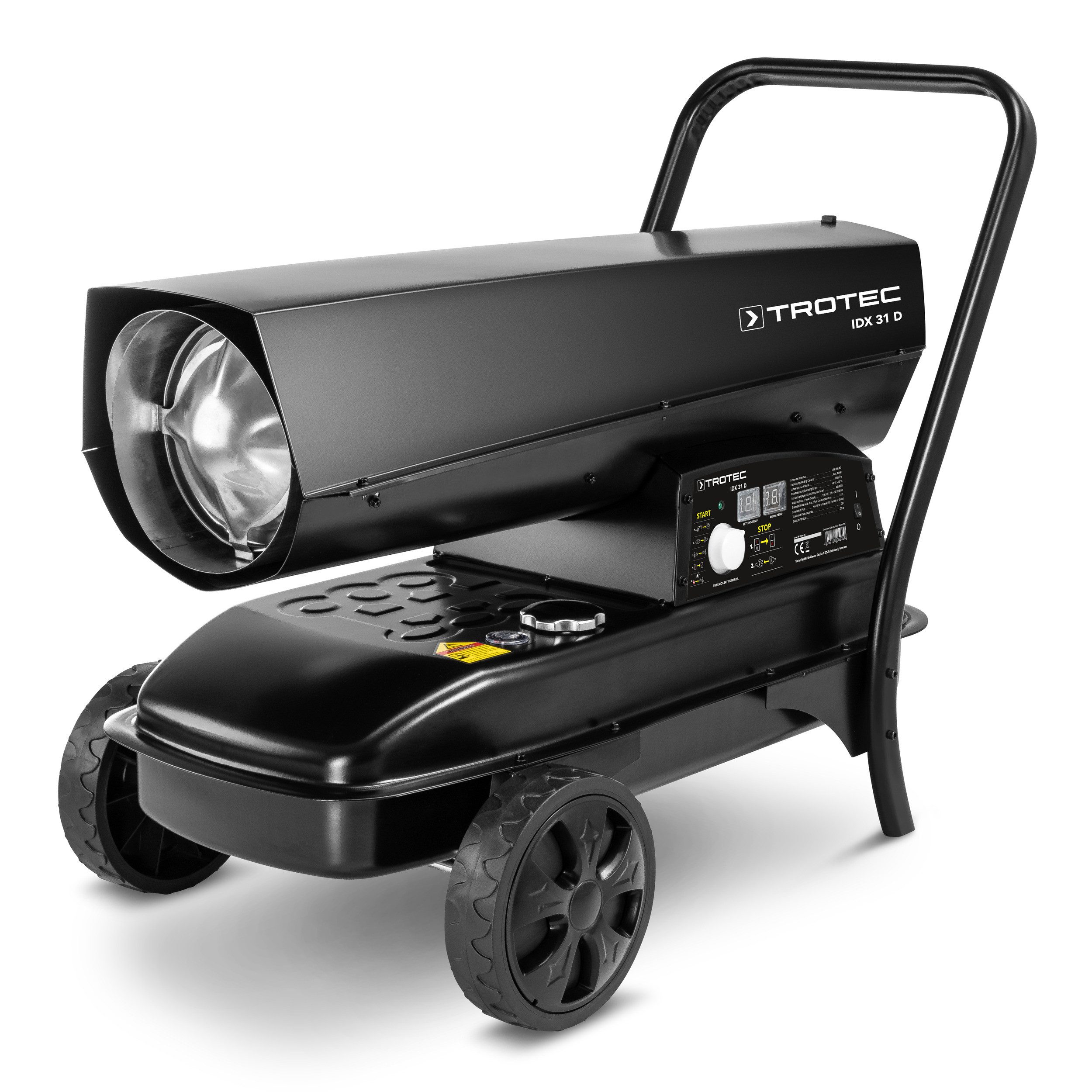 TROTEC Heizlüfter Direkt-Ölheizgebläse IDX 31 D, Fahrgestell für einfachen Ortswechsel