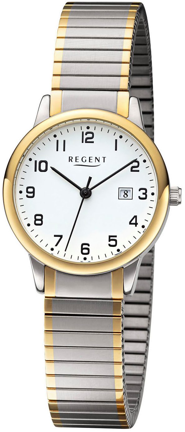 Regent Quarzuhr W0278 - 3310.09.99, Armbanduhr, Damenuhr, Datum, Flexband, günstig online kaufen