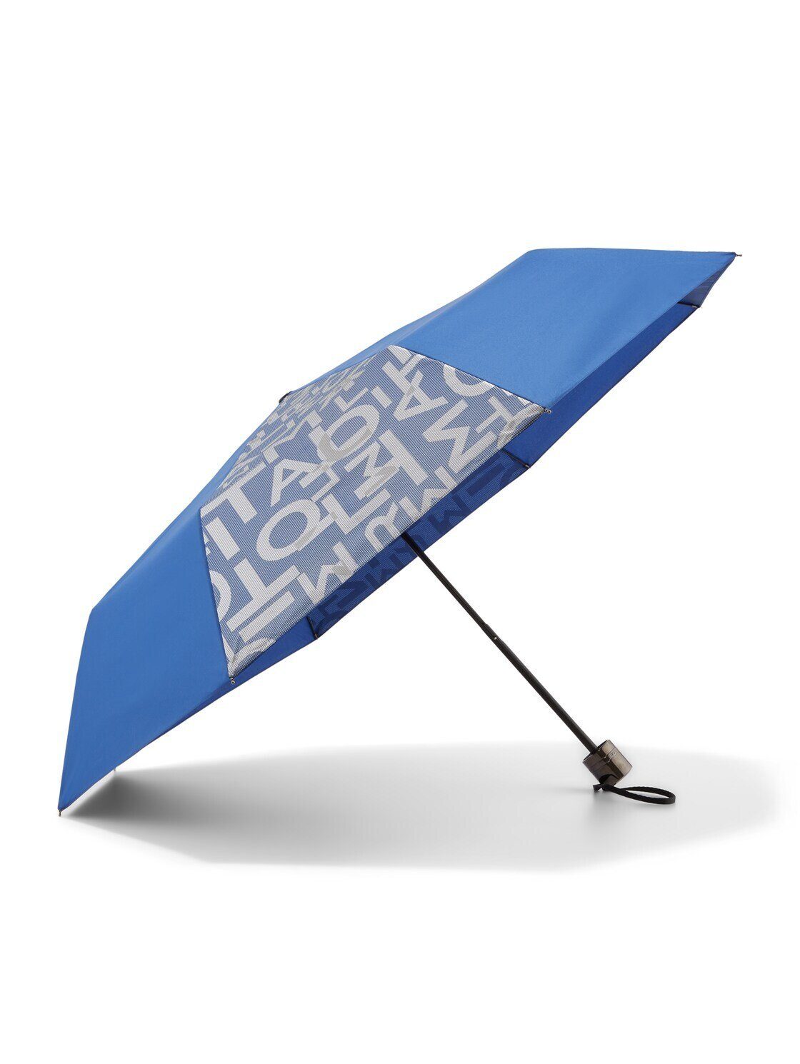 TOM TAILOR Taschenregenschirm Basic Regenschirm mit Textprint TRUE BLUE