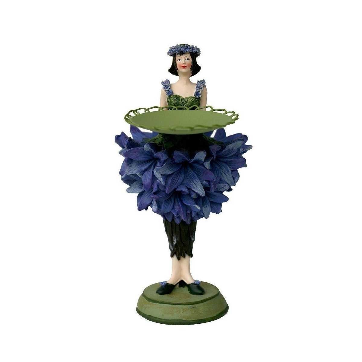 ROSEMARIE SCHULZ Heidelberg Dekofigur Dekofigur Blumendame Kornblume Gartenfigur für Innen Dekoobjekt Figur, Sammlerstücck