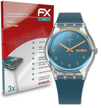 atFoliX Schutzfolie Displayschutzfolie für Swatch Blue Away, (3 Folien), Ultraklar und flexibel
