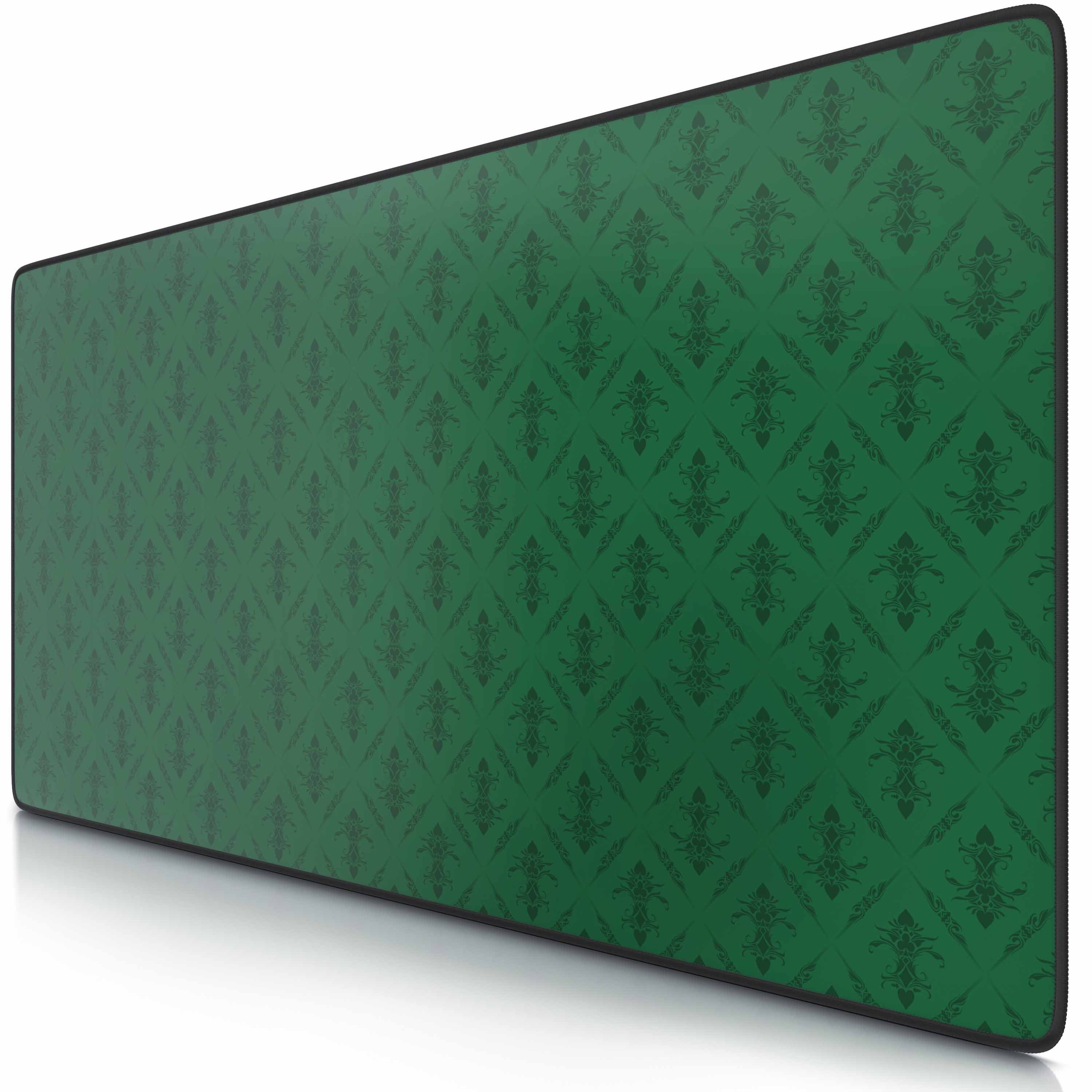 CSL Gaming Mauspad XXL Poker Design Tischunterlage 900 x 400 x 3 mm, Speed Mousepad, rutschfest, abwaschbar, Geschwindigkeit & Präzision, Pokermuster grün