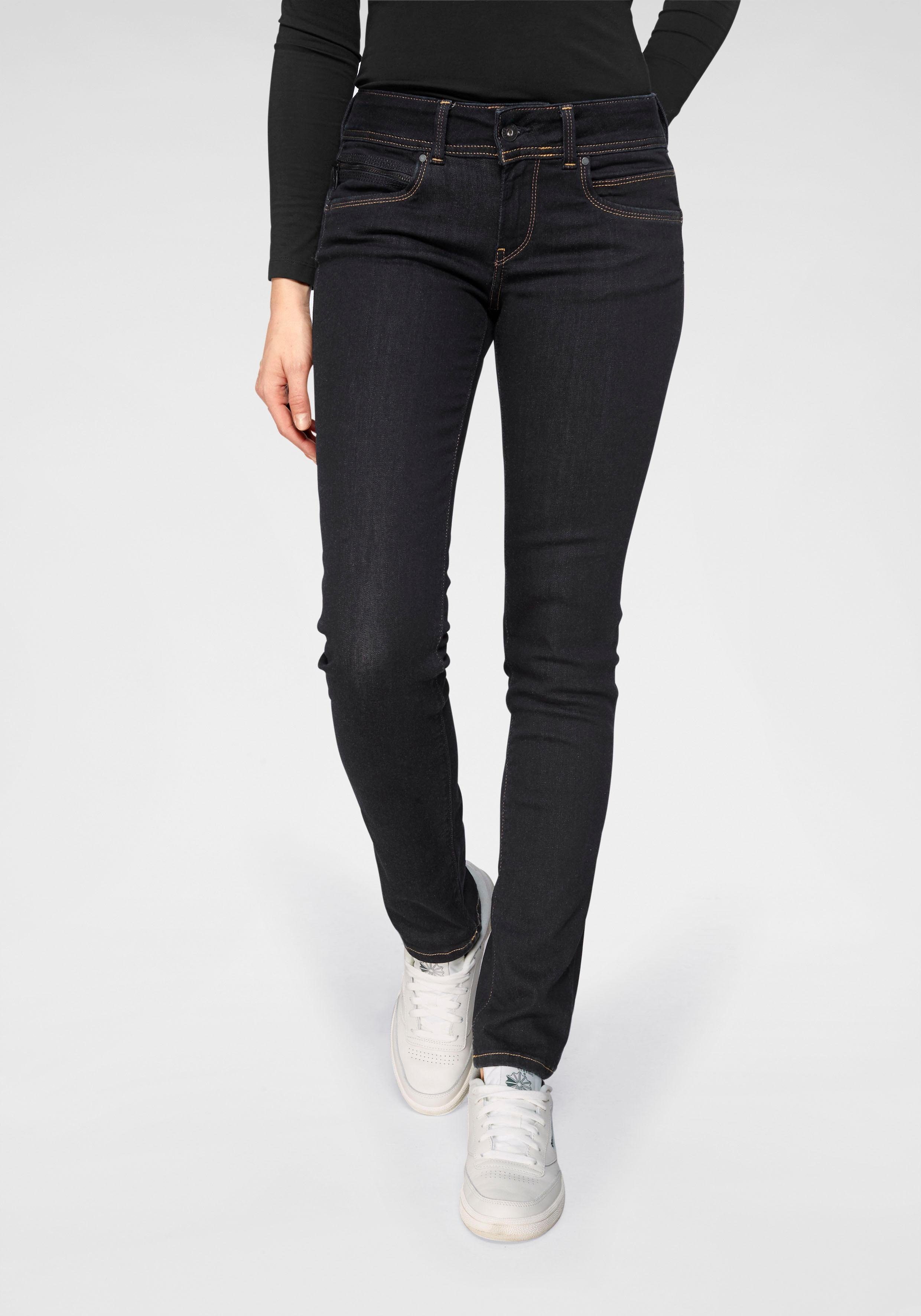 Pepe Jeans Slim-fit-Jeans NEW BROOKE mit 1-Knopf Bund und  Reißverschlusstasche, In klassischem Slim-Fit mit schmalem Beinverlauf und  normaler Leibhöhe | Stretchjeans
