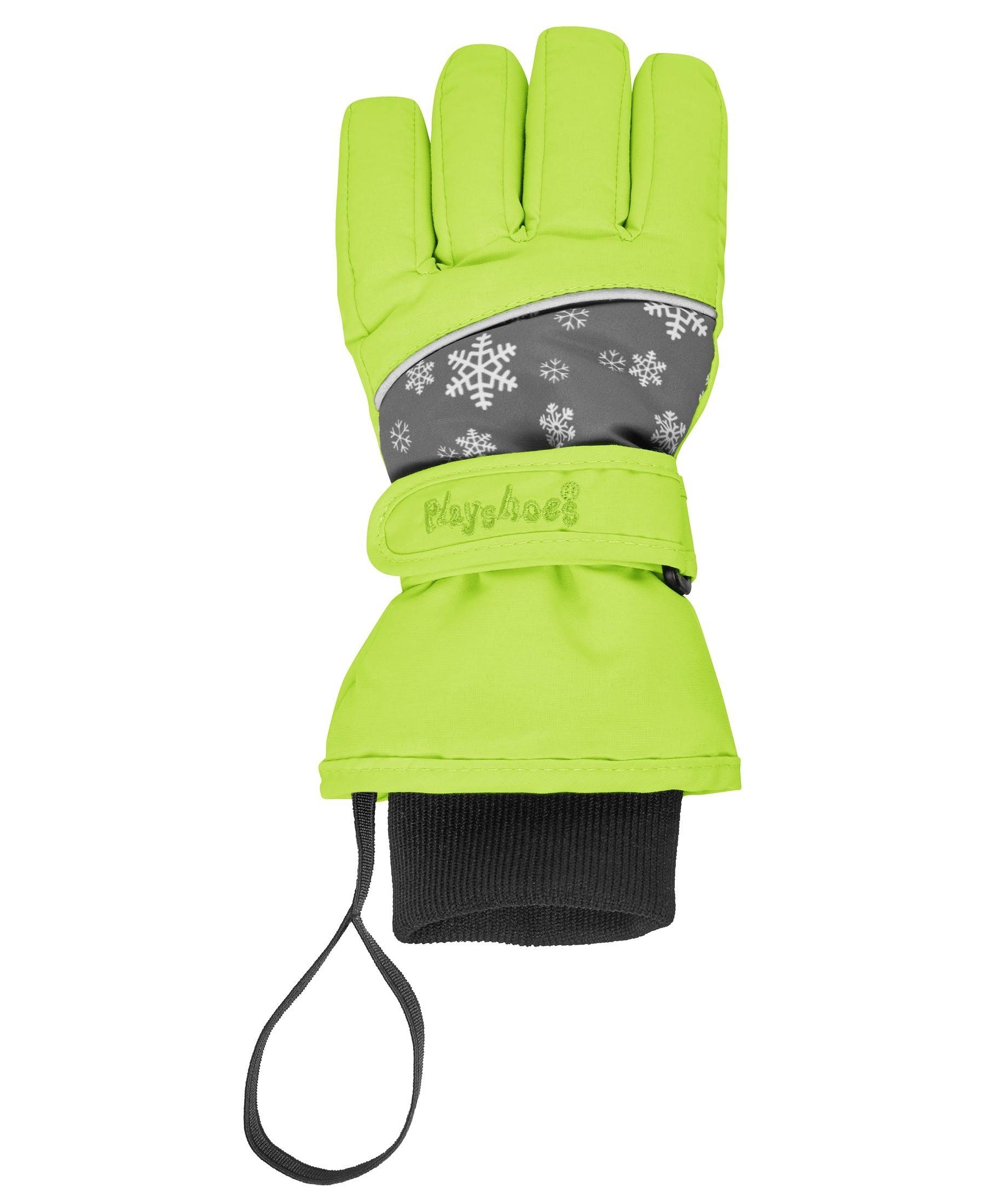 Playshoes Skihandschuhe Playshoes Finger-Handschuh Schneeflocken rutschhemmender Innenhandbesatz