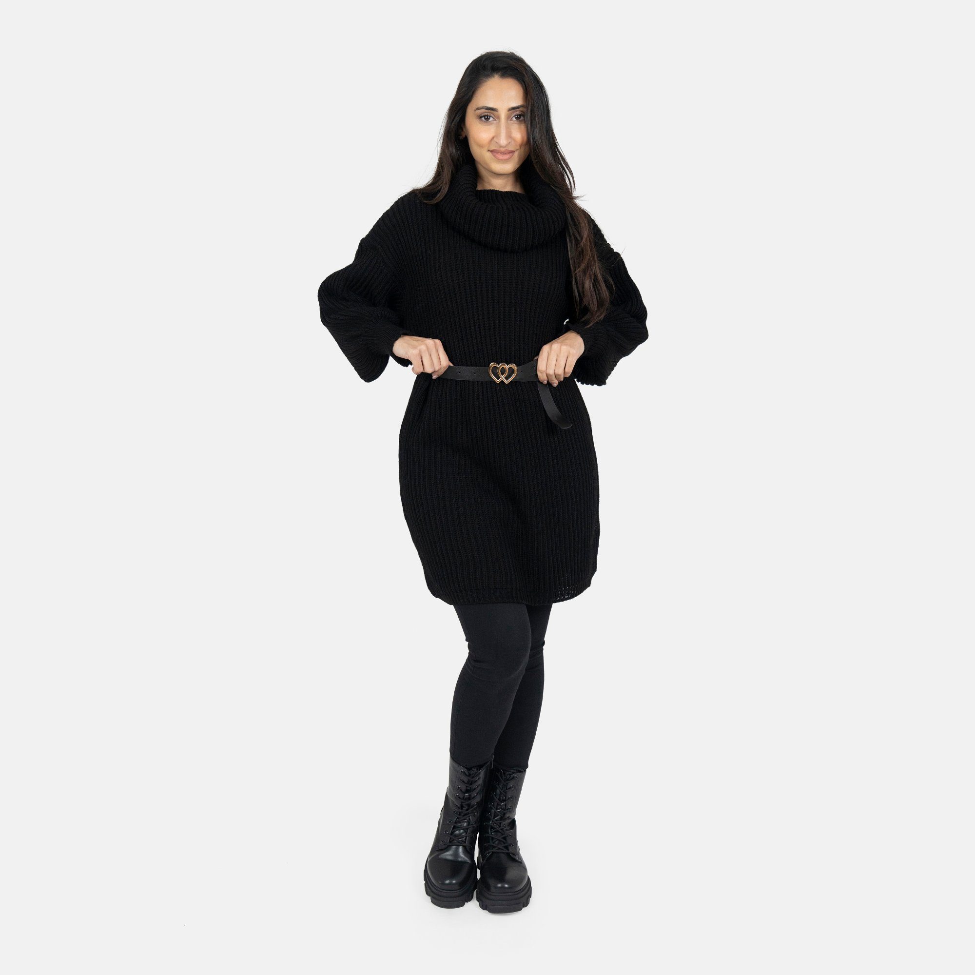 Elara Strickkleid Elara Damen Rollkragen Strickkleid günstig online kaufen