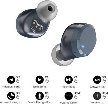 TOZO Tonal Dots Bluetooth 5.3 Built-in ENC Geräuschunterdrückung Mic 55Stdn In-Ear-Kopfhörer (Lange Akkulaufzeit und kabelloses Aufladen für ununterbrochenes Hörvergnügen, Spielzeit LED Digital Display mit drahtloser Ladekoffer, APP Control)