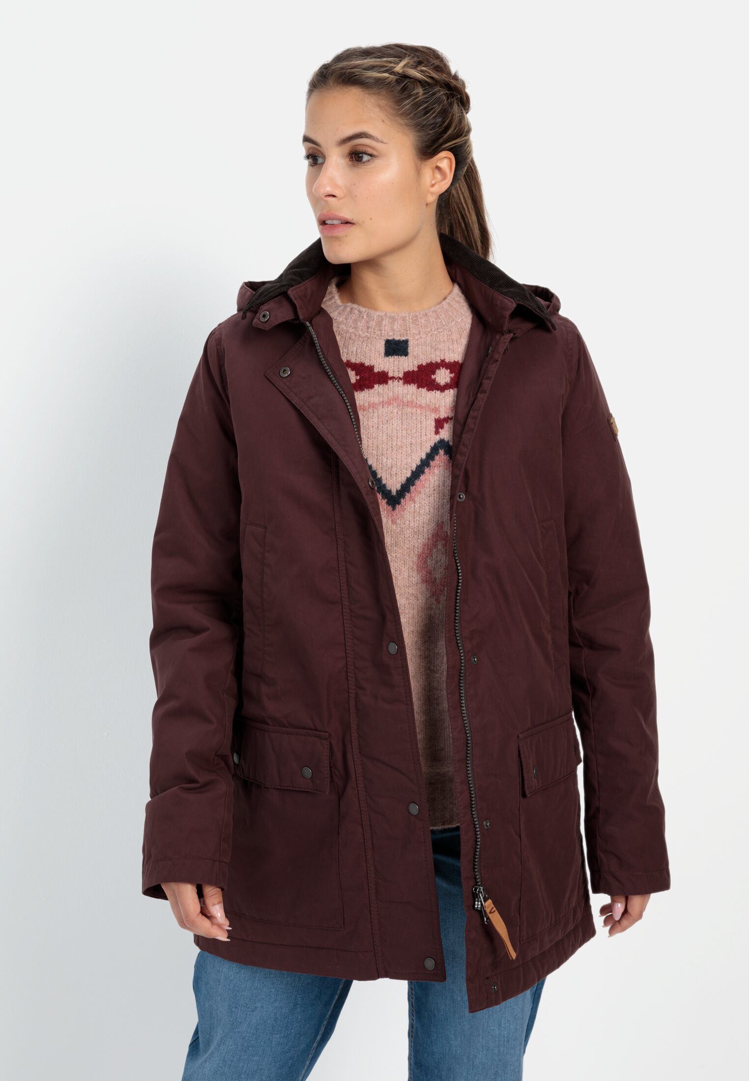 camel active Langjacke mit abnehmbarer Kapuze Langarm Kapuze