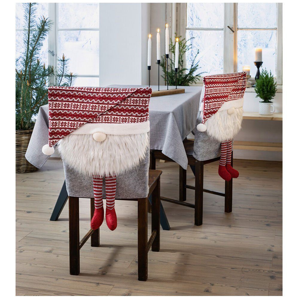 Home-trends24.de Stuhlhusse Wichtel Stuhl Husse Weihnachten Deko Bezug Santa Weihnachtsmann – Bild 3 von 5