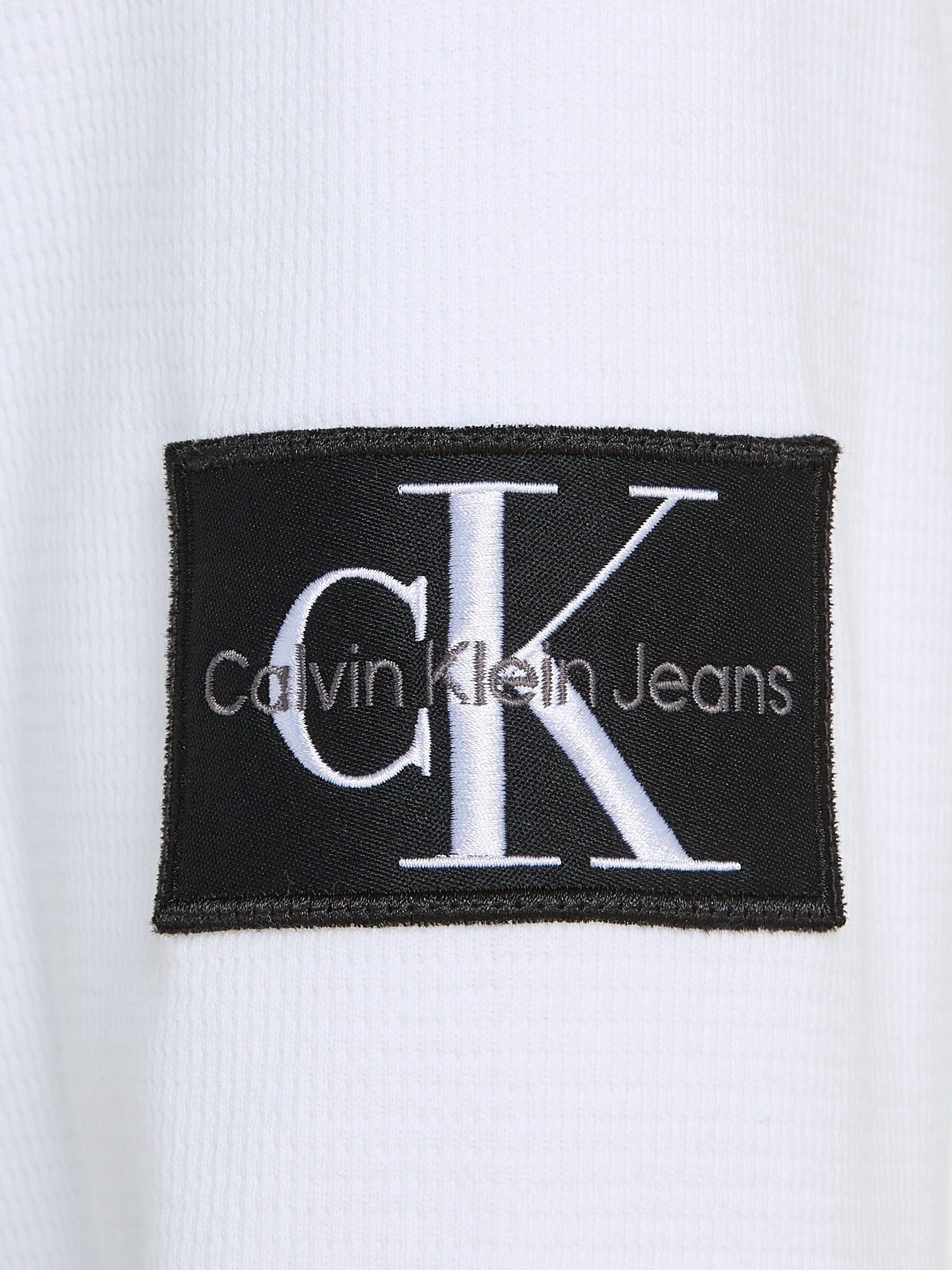 Calvin Klein Jeans Langarmshirt BADGE weiß WAFFLE TEE LS