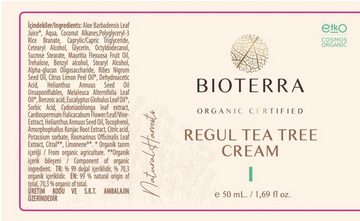 BIOTERRA Feuchtigkeitscreme Bio Ausgleichende Teebaum Creme 50ml bei fettiger unreiner Haut Vegan, 1-tlg., mit 50 ml Inhalt