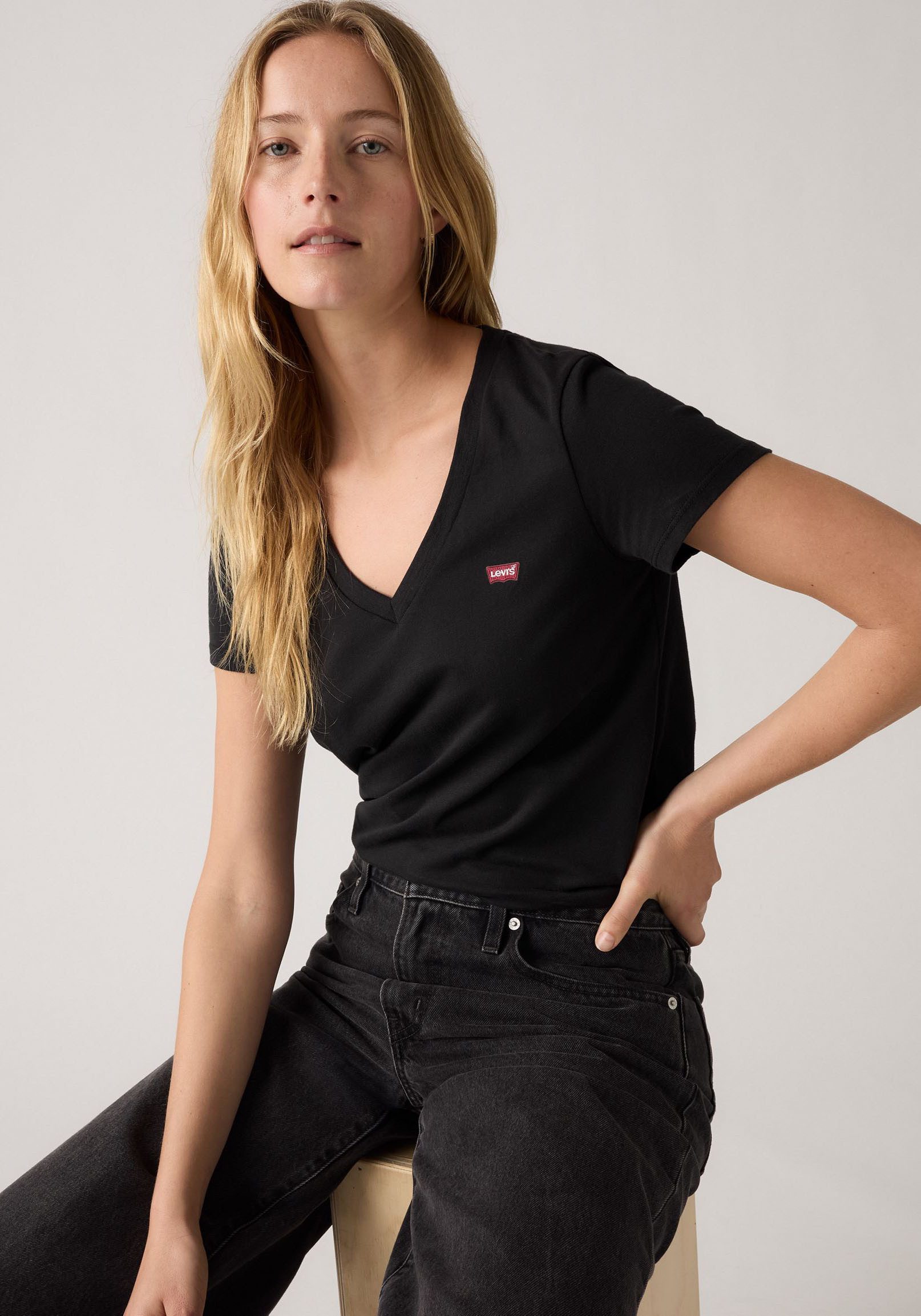 Levi's® T-Shirt VNECK TEE 2 PACK (Packung, 2-tlg)