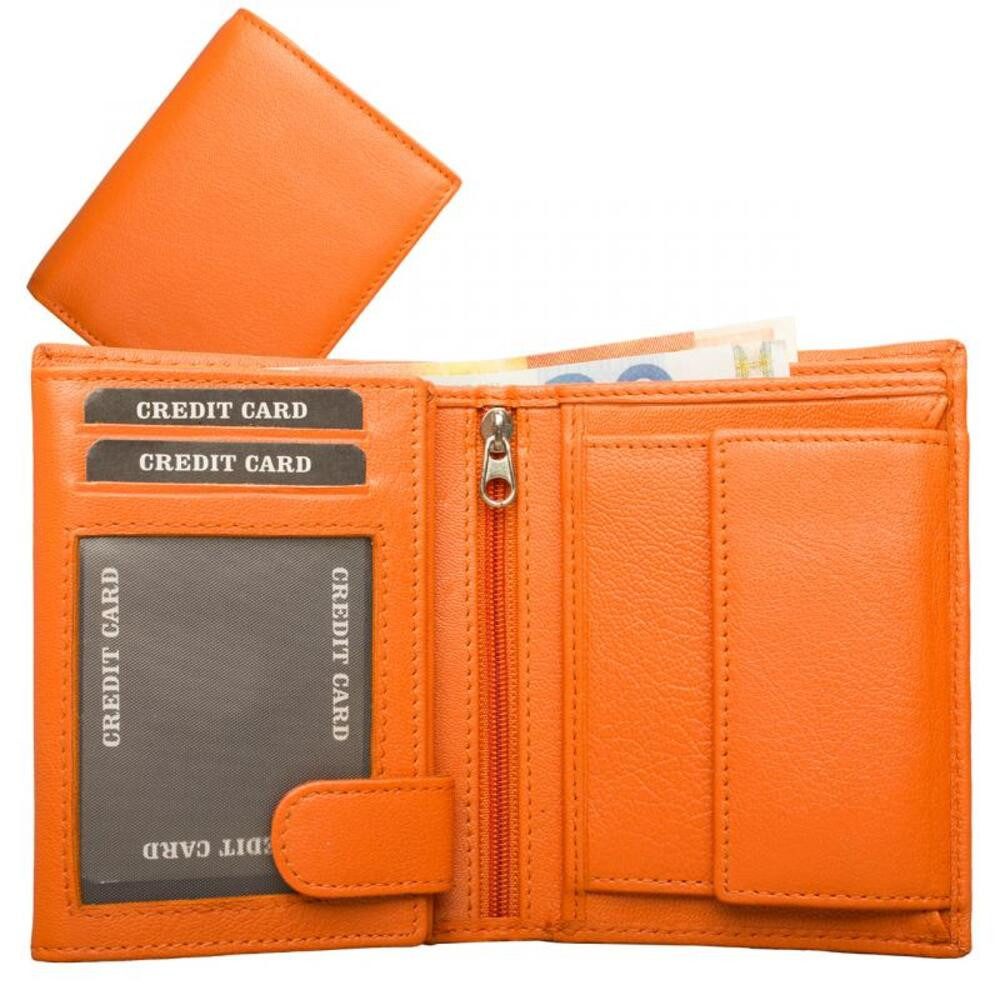 Geldbörse Geldbörse Nappa-Leder Kombibörse Orange (1-tlg) günstig online kaufen
