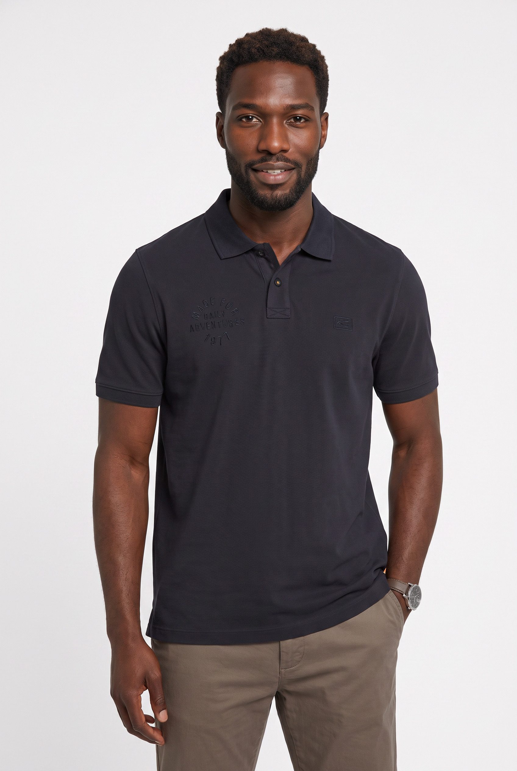 camel active Poloshirt normale Passform, kurze Ärmel, unifarbenes Design, mit Polokragen