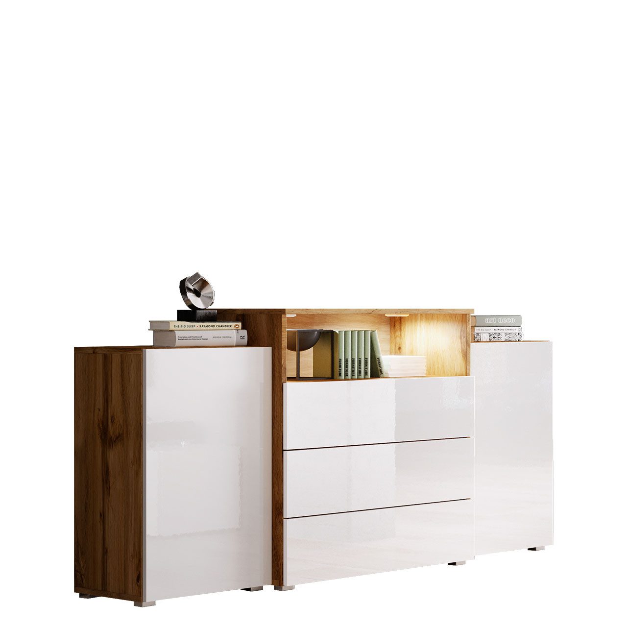 MIRJAN24 Kommode Urban III, mit 4 Schubladen und 2 Türen, Griffloses Öffnen, Highboard, Sideboard