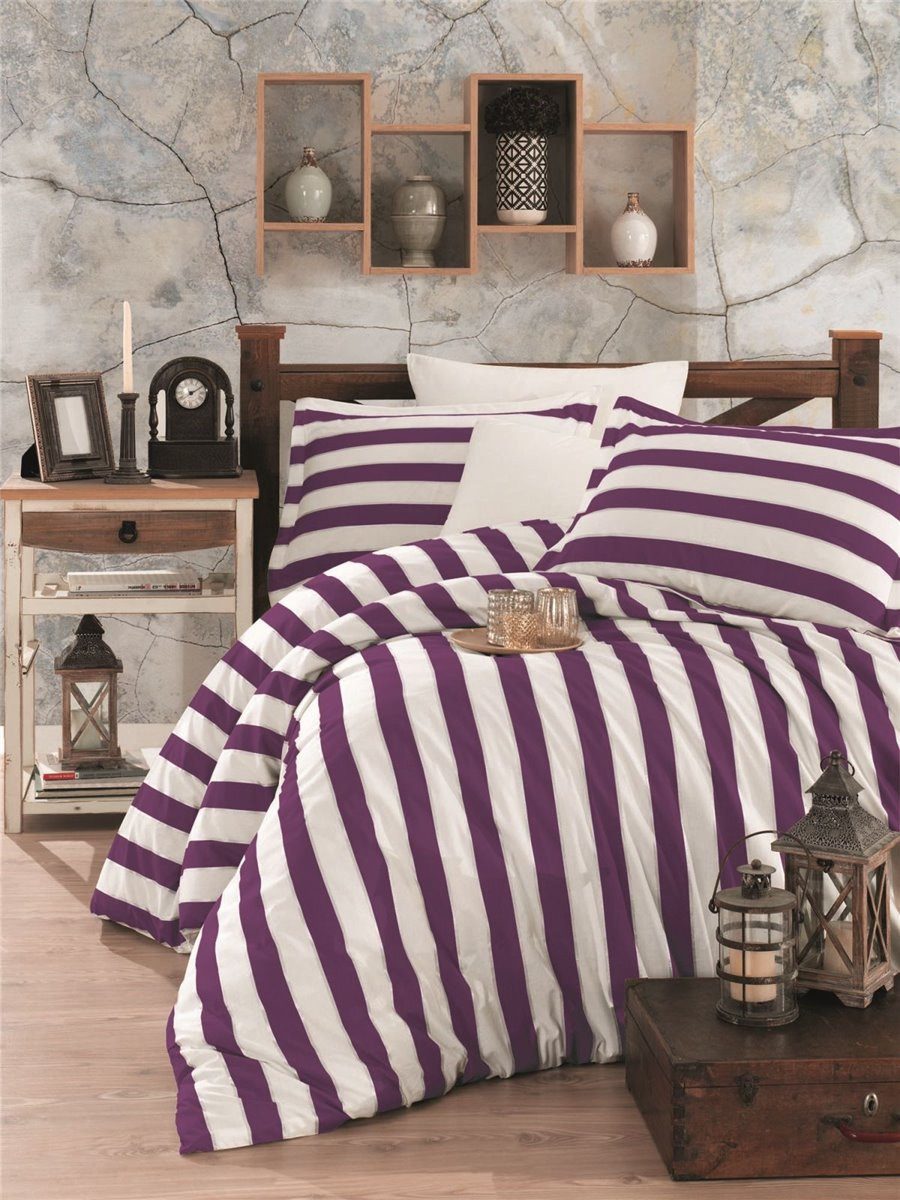 ROLFNERS Bettwäsche Ege Lila Bettgarnitur Bettbezug Baumwolle, Baumwolle, Baumwolle Bettwäsche, Pflegeleicht, Weich