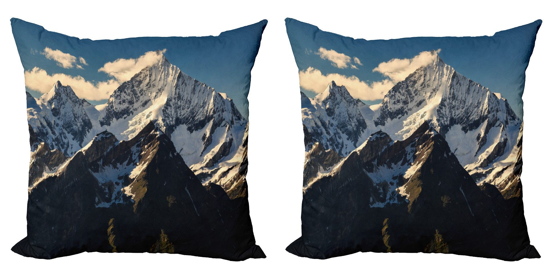 Kissenbezüge Modern Accent Doppelseitiger Digitaldruck, Abakuhaus (2 Stück), Natur Ansicht der Alpen-Berge