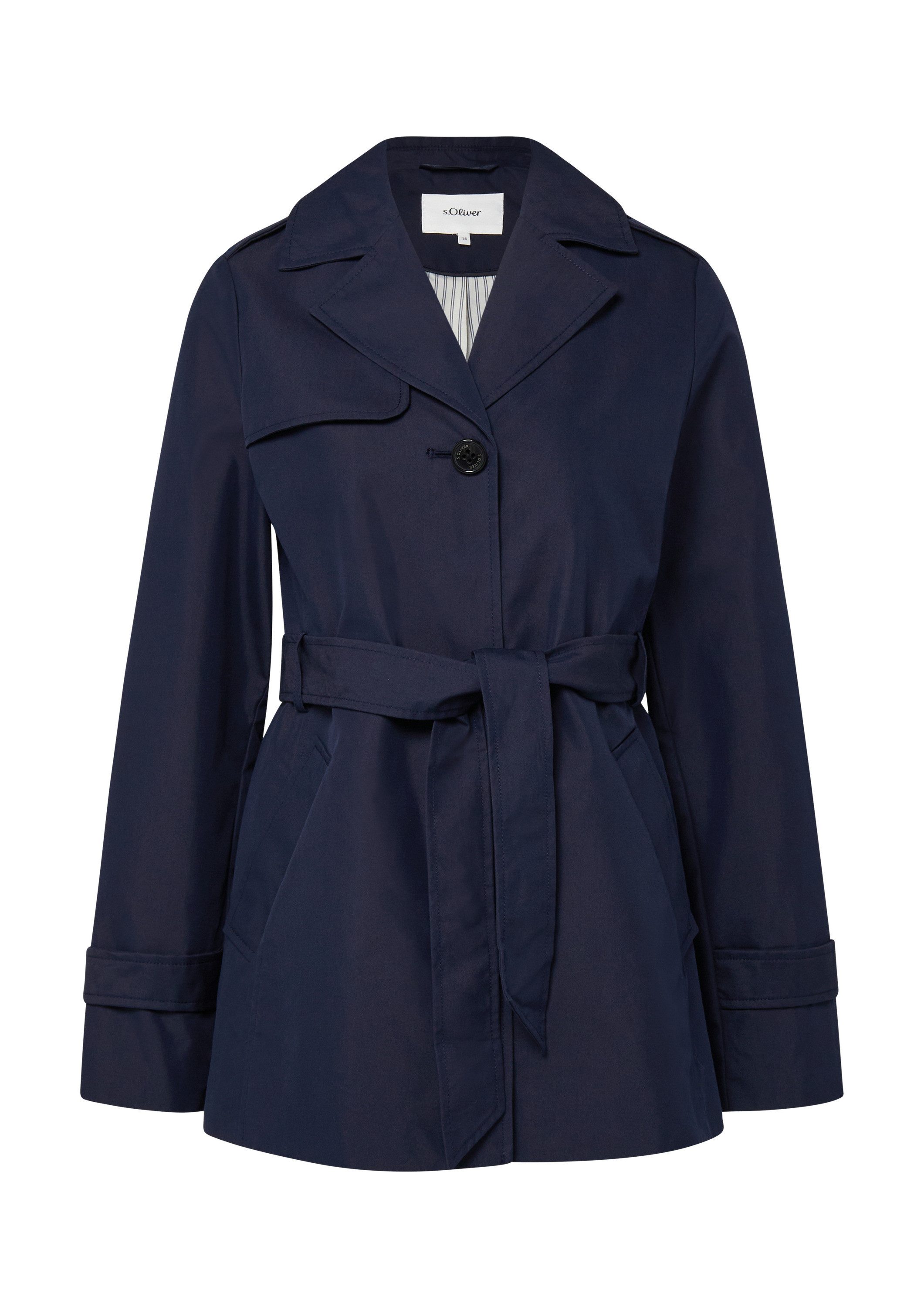s.Oliver Trenchcoat Outdoor-Jacke Wasserabweisender Trenchcoat im Slim Fit