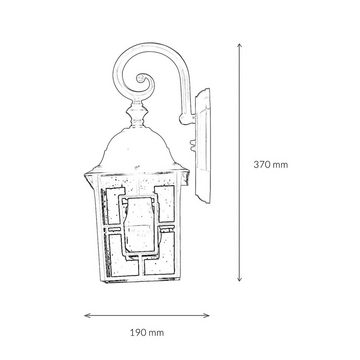 Licht-Erlebnisse Außen-Wandleuchte FRIESEN, ohne Leuchtmittel, Außenlampe Rustikal in Gold antik Garten Haus Laterne