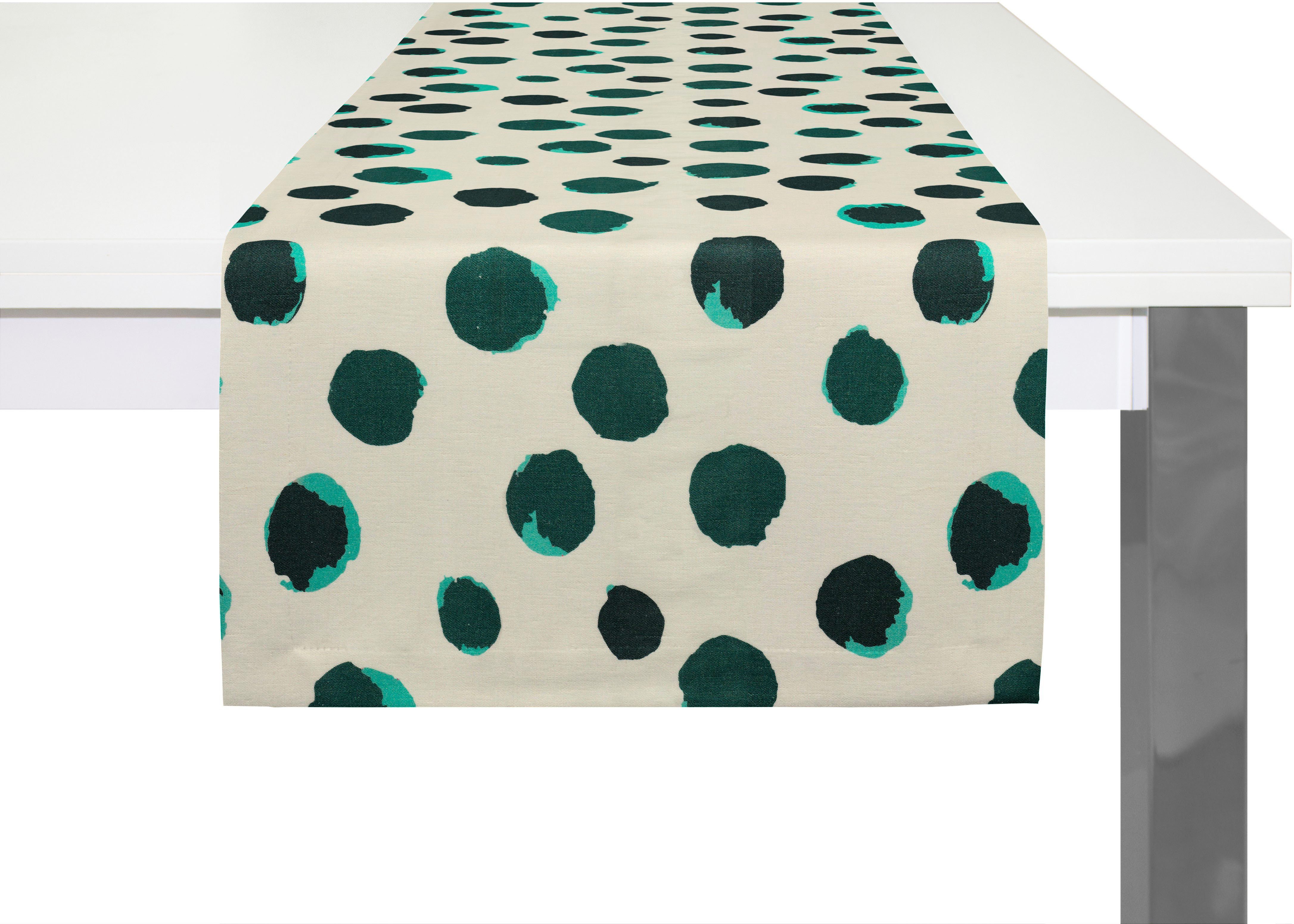 nachhaltig natur/dunkelgrün Tischläufer Adam Germany in Dots, Bio-Baumwolle,Made aus