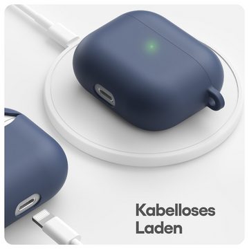 KeyBudz Kopfhörer-Schutzhülle Hybrid Shell Schutzhülle für AirPods 3 mit Karabinerhaken, stoßfest, kratzfest, mit Schlüsselanhänger