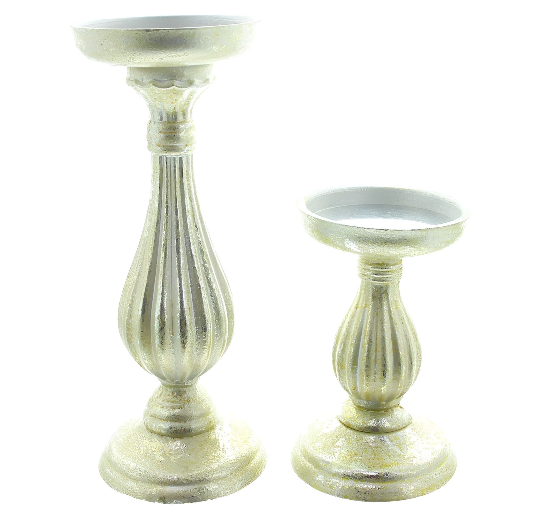 Dekoleidenschaft Kerzenhalter "Eleganz" aus Holz Silber günstig online kaufen