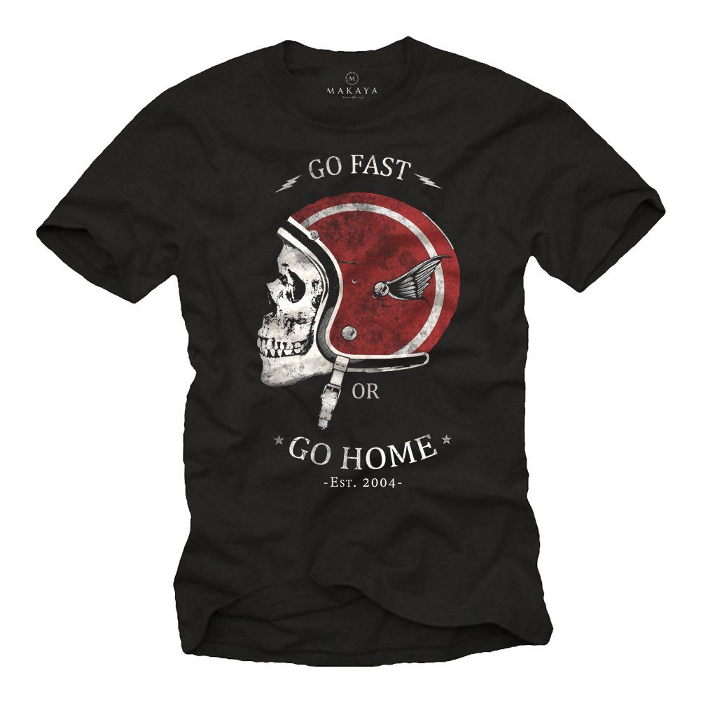 MAKAYA Print-Shirt Motorradhelm Totenkopf Skull Biker günstig online kaufen