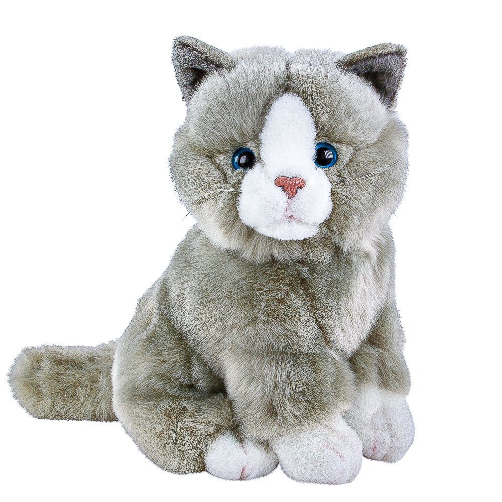 Teddys Rothenburg Kuscheltier Katze Lilly sitzend grau weiß 30 cm  Plüschkatze Stoffkatze Kätzchen
