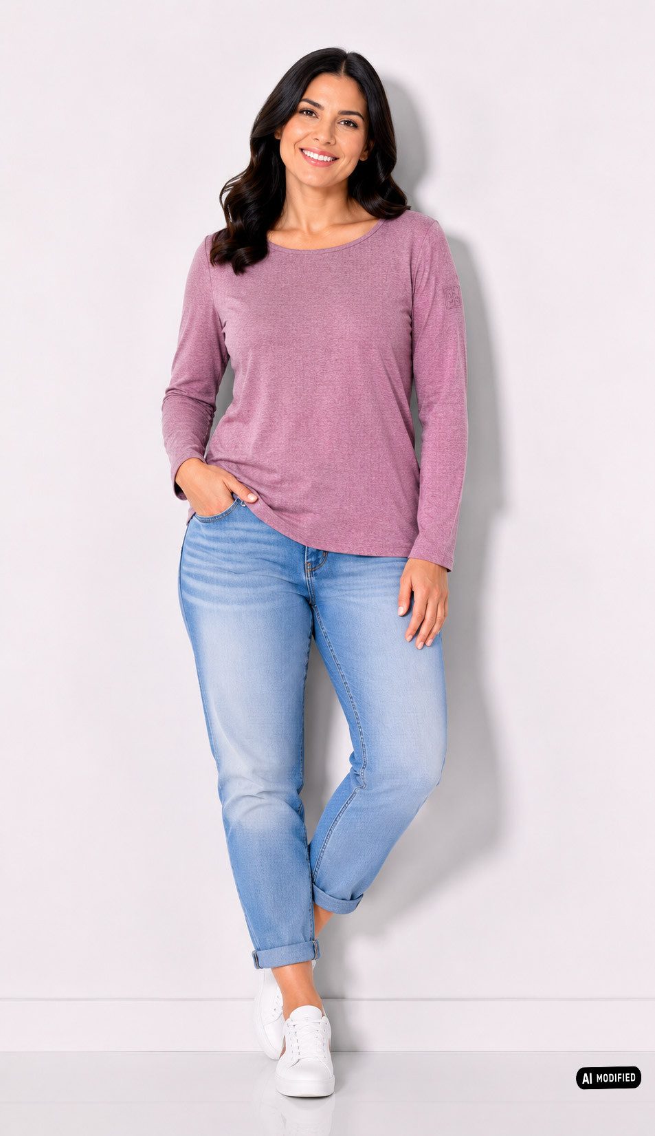 SER Langarmshirt Shirt, basic W6260112 auch in großen Größen