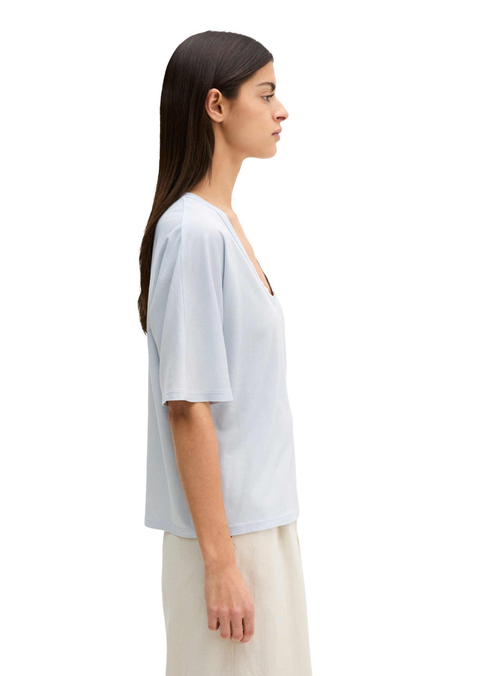 Marc O'Polo T-Shirt mit angeschnittenen Ärmeln günstig online kaufen