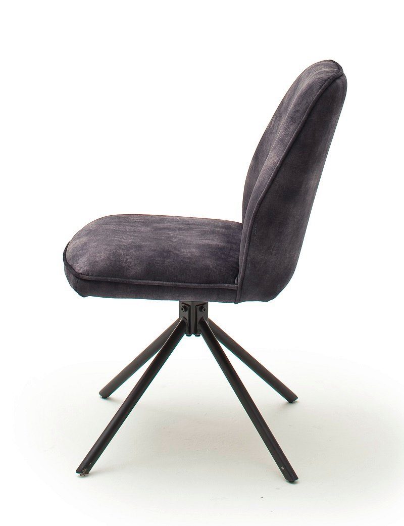 Esszimmerstuhl Vintage Ottawa, anthrazit 2er Velours-Optik, Set MCA (2er-Set) furniture Stuhl