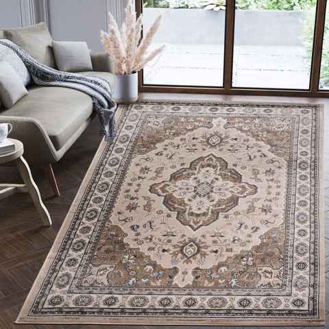 Orientteppich Oriente Teppich - Traditioneller Teppich Orient Beige, Mazovia, 120 x 170 cm, Geeignet für Fußbodenheizung, Pflegeleicht, Wohnzimmerteppich