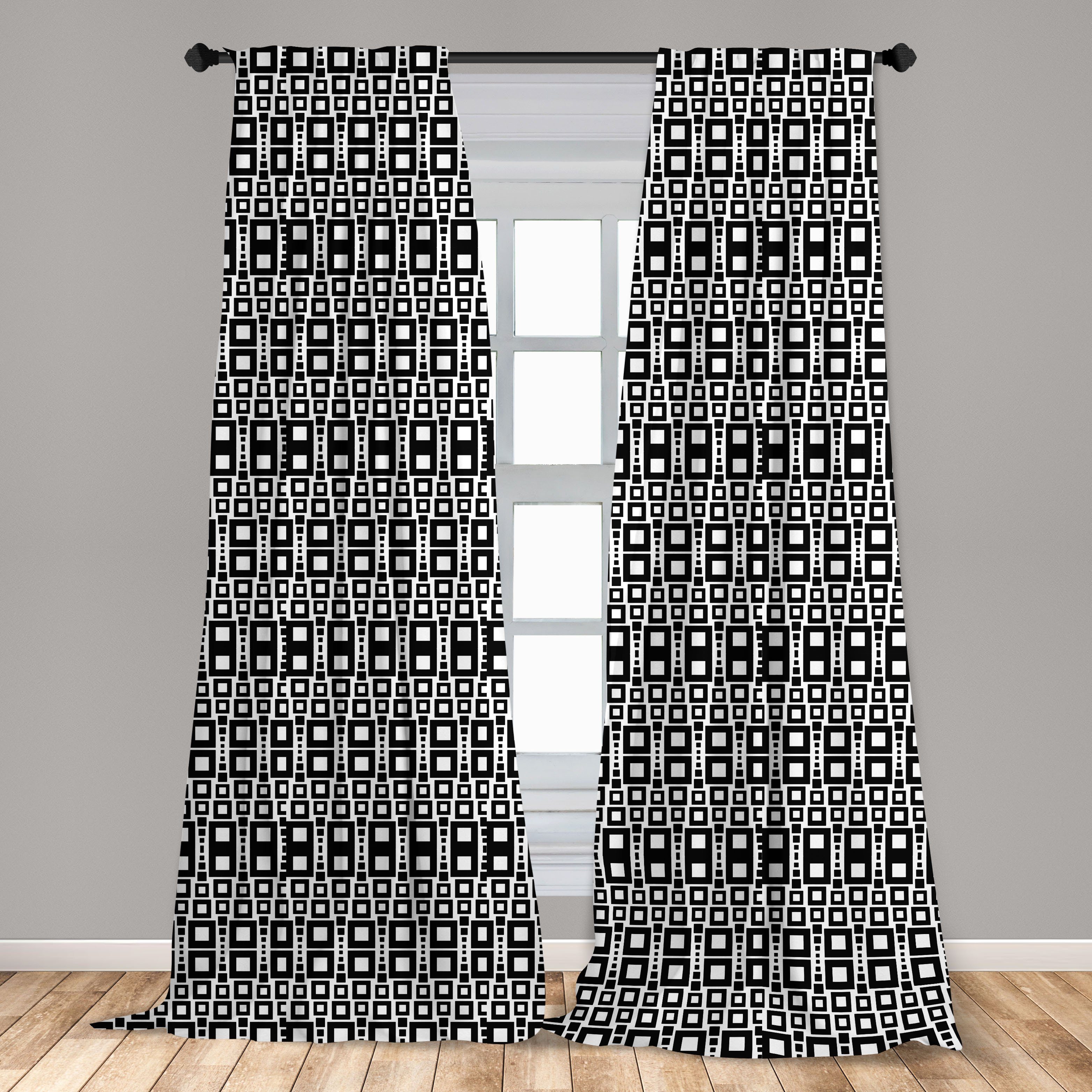Gardine Abstrakt Microfaser, Gitter Wohnzimmer Dekor, Abakuhaus, für Reihen Vorhang Schlafzimmer Muster