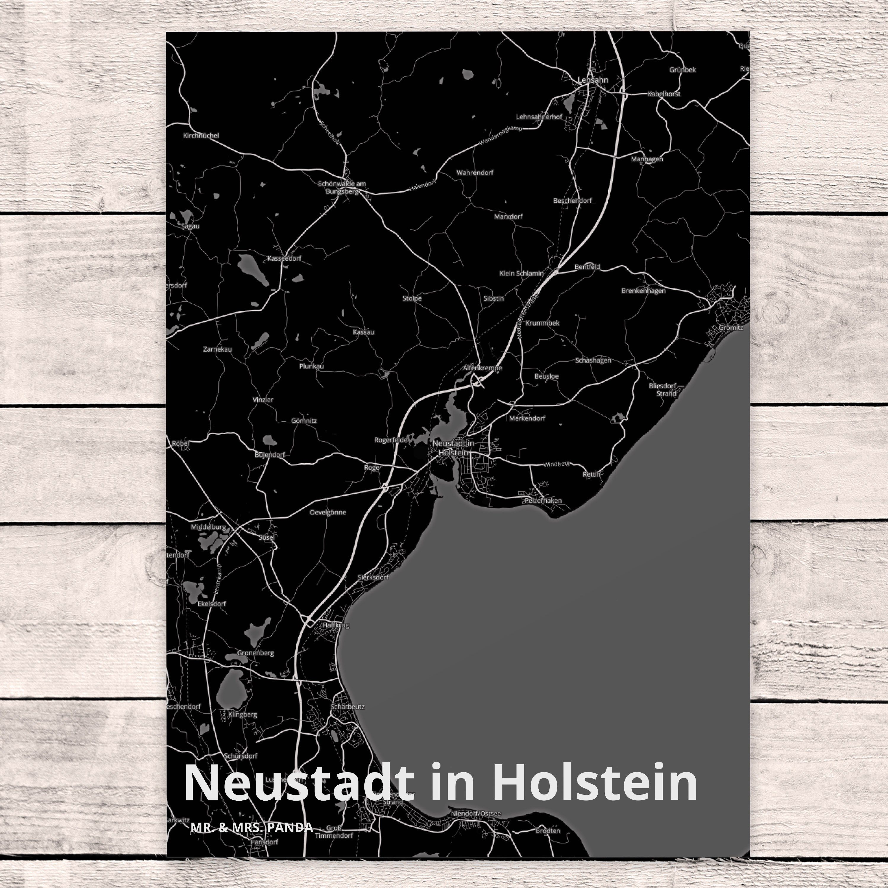 Mr. Neustadt Dankeskarte, Postkarte Panda Städte & in Mrs. Einladungskarte, Holstein Geschenk, -