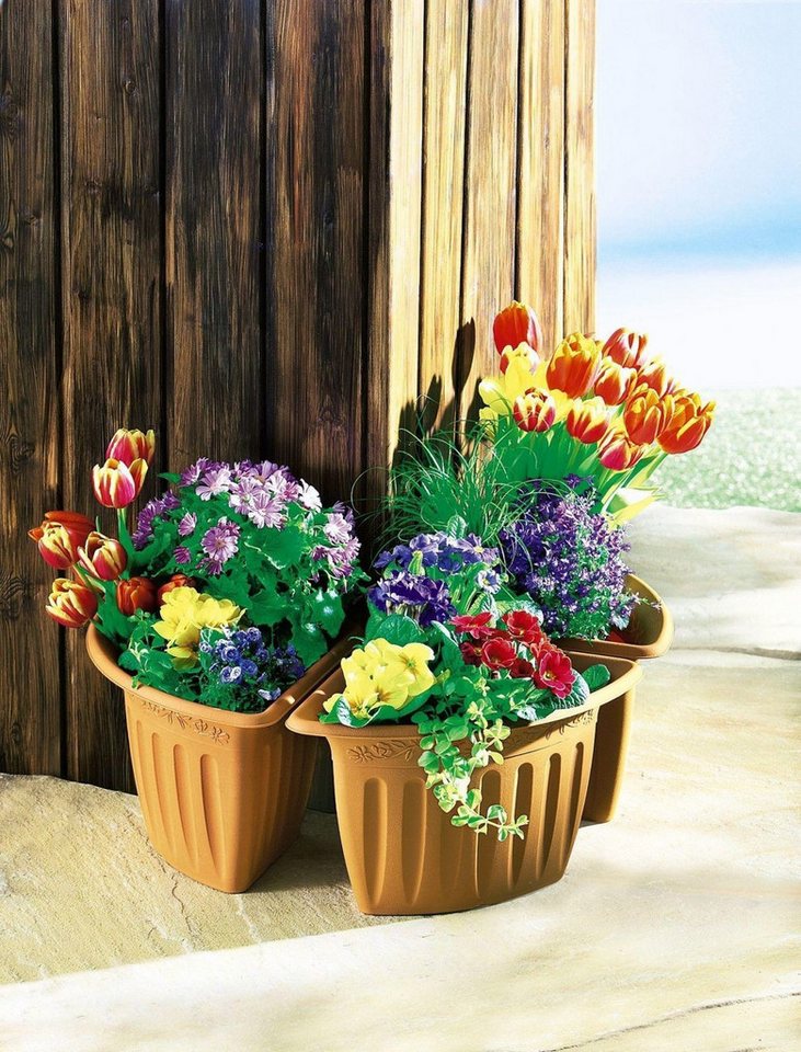 Thumbnail - BURI Pflanzkübel Eck-Blumentopf 6er-Set Terrakotta Pflanztopf Blumenkübel Pflanzkübel P