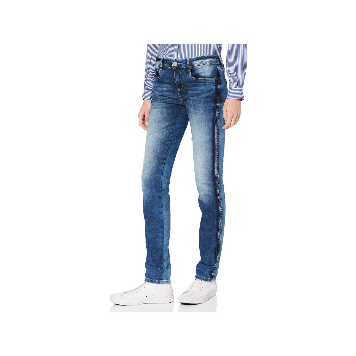 STREET ONE Skinny-fit-Jeans dunkel-blau regular (1-tlg)