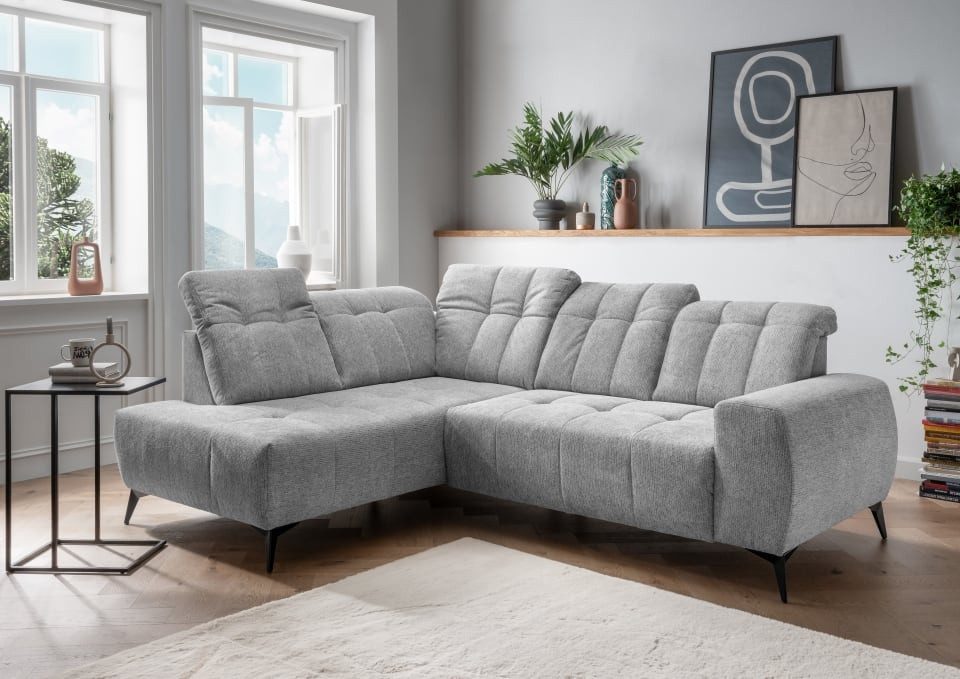Myhomelando Ecksofa Summer Corto, mit Elektrofunktion, verstellbare Kopflehnen, hochwertiger Corto-Stoff